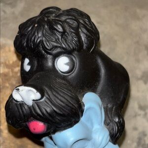 VTG. 60-70s Black Poodle vinyl rubber bank. @ 
7 1/2 inches